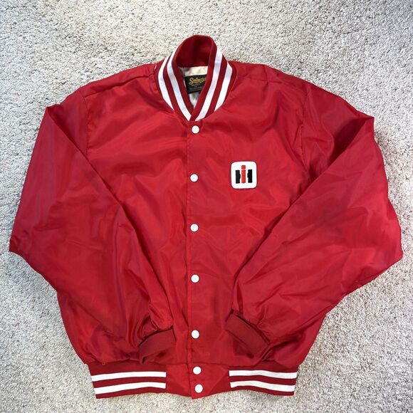 Vintage 70s International Harvester Jacket Men Lg Buckeye Tractor Swingster IH